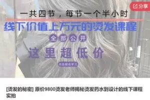 【12[红包]·S7542 原价9800烫发老师揭秘烫发药水到设计的线下课程实拍】