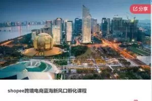 【79[红包]·S7842shopee跨境电商蓝海新风口孵化课程】