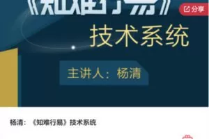 【30[红包]·S7965杨清：《知难行易》技术系统】