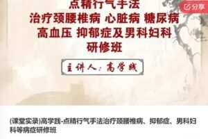 【12[红包]·FF0053高学践-点精行气手法治疗颈腰椎病、抑郁症、男科妇科等病症研修班】