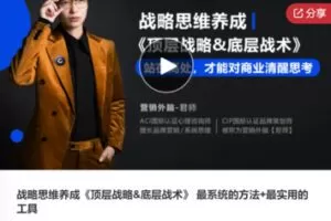 【69[红包]·F0040战略思维养成《顶层战略&底层战术》 最系统的方法+最实用的工具】