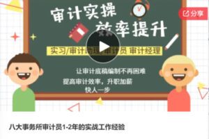 【19[红包]·F0240八大事务所审计员1-2年的实战工作经验】