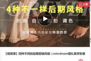 【19[红包]·F0504【视频课】四种不同的后期剪辑风格 | colordream婚礼美学影像】