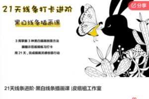 【19[红包]·F0464.21天线条进阶·黑白线条插画课 |皮痞祖工作室】