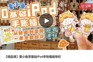 【12[红包]·F0455【精品课】夏小鱼零基础iPad手账插画专栏】