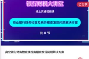 【35[红包]·F0742商业银行财务检查及税务稽查发现问题解决方案】