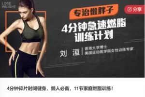 【12[红包]·F06664分钟碎片时间健身，懒人必备，11节家庭燃脂训练！】