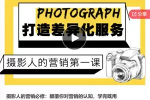 【26[红包]·F0609摄影人的营销必修：颠覆你对营销的认知，学完既用】