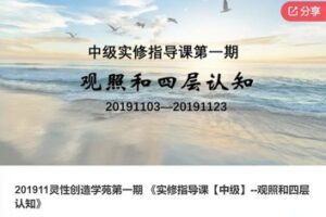 【49[红包]·F0962【缺语音直播】201911灵性创造学苑第一期 《实修指导课【中级】–观照和四层认知》】
