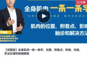 【59[红包]·F1075【完整版】全身肌肉一条一条学，位置、附着点、影响、功能、手法处理和疼痛康复】