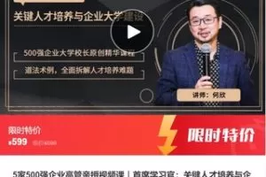【22[红包]·F1020.5家500强企业高管亲授视频课｜首席学习官：关键人才培养与企业大学建设】