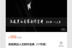 【19[红包]·S7166高级黑白人文制作宝典（11节课）】