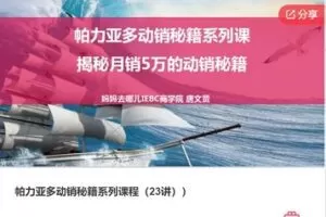 【19[红包]·F1236帕力亚多动销秘籍系列课程（23讲）】