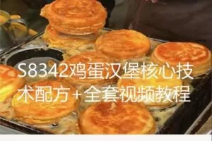 【29[红包]·S8342鸡蛋汉堡核心技术配方+全套视频教程】