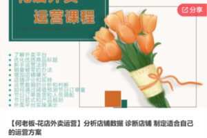【99[红包]·S7381【何老板-花店外卖运营】分析店铺数据 诊断店铺 制定适合自己的运营方案】