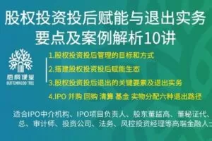 【捐赠[红包]38.88·《AL5250-44 【梧桐课堂】股权投资投后赋能与退出实务要点及案例解析—罗文经》】