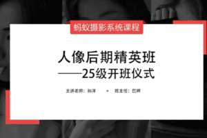 蚂蚁摄影课堂25级人像后期精英班