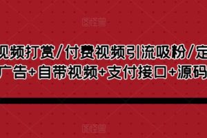 视频打赏/付费视频引流吸粉/定时弹窗广告+自带视频+支付接口+源码自适应