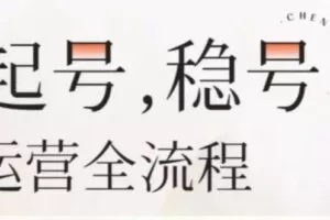 婉婉-起号稳号运营全流程，解决从小白到进阶所有运营知识，帮助解决账号所有运营难题