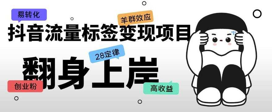 抖音流量标签变现项目,抖音创业粉轻松转化,单价高收益简单