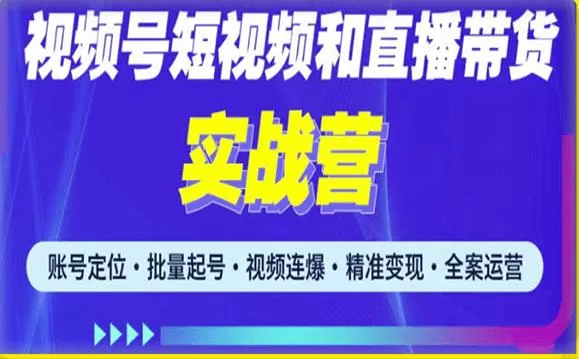 2023最新微信视频号引流和变现全套运营实战课程，小白也能玩转视频号短视频和直播运营