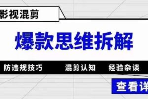 影视混剪爆款思维拆解，从混剪认知到0粉丝小号案例，讲防违规技巧，混剪遇到的问题如何解决等