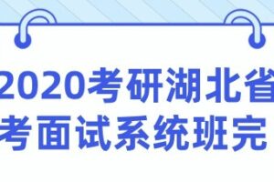 2020考研湖北省考面试系统班完