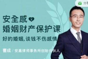 曹成《安全感：婚姻财产保护课》好婚姻谈钱不伤感情