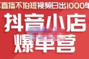推易电商·2022年抖音小店爆单营，不直播、不拍短视频、日出1000单，暴力玩法