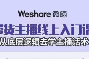 大木子·带货主播线上入门课，从底层逻辑去学主播话术