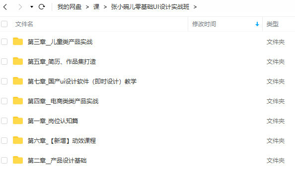 张小碗儿2022零基础UI设计实战班第1期【画质高清只有视频】