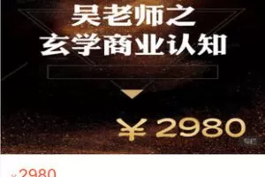 【捐赠[红包]69.99·《AL5339-吴金宸玄学商业认知课》】