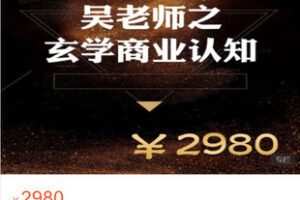 【捐赠[红包]69.99·《AL5339-吴金宸玄学商业认知课》】