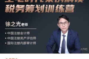 【捐赠[红包]68.88·《AL4646-大成方略财务职场-全电时代案例解读税筹大专栏–徐之光》】