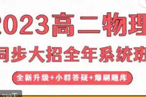 【捐赠[红包]69.90·《C1297-三一学习-2023高二物理同步大招全年系统班》】