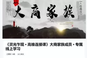 【299[红包]·S8667人性商战《灵光乍现高维连接课》大商家族成员】