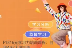 【26[红包]·F1816元学习力培训课程：自我AI化大脑训练】