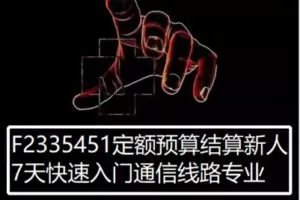 【12[红包]·F2335451定额预算结算新人7天快速入门通信线路专业】