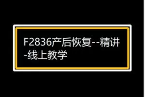 【12[红包]·F2836产后恢复–精讲-线上教学】