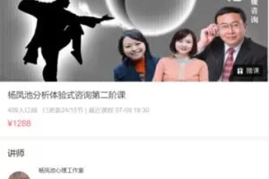 【45[红包]·S9093杨凤池分析体验式咨询第二阶课】