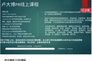 【捐赠[红包]149.99·《AL5408-卢大博线上PR课程》】