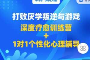 【捐赠[红包]299.90·《C1176-华内妈心理店铺-青春期打败厌学叛逆与游戏-深度疗愈训练营%2B一对一个性心理辅导》】