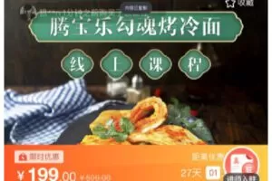 【捐赠[红包]9.90·《C0764-DBZD-腾宝乐勾魂烤冷面线上课程》】