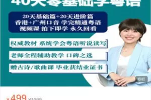 【捐赠[红包]29.99·《AL5415-Camila【S全能班】40天零基础学会粤语（全程辅助纠音 粤语精通级）》】