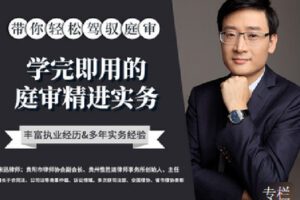 【捐赠[红包]9.90·《Z2402-智元法律课堂-带你驾驭庭审：学完即用的庭审精进实务》】