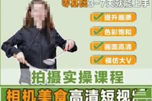 宋大大-相机美食高清短视频教学，零基础3-7天就能快速上手，掌握用单反或者微单拍摄美食短视频
