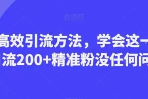 B站高效引流方法，学会这一招，日引流200+精准粉没任何问题【揭秘】