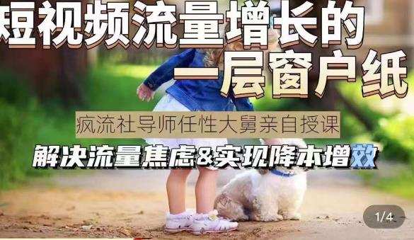 任性大舅·宠物行业短视频运营课(不讲废话),短视频流量增长的一层窗户纸,解决流量焦虑&实现降本增效