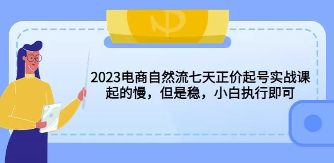 2023电商自然流七天正价起号实战课:起的慢,但是稳,小白执行即可!