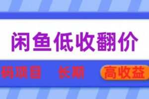 闲鱼低收翻价数码暴利项目，长期高收益【揭秘】